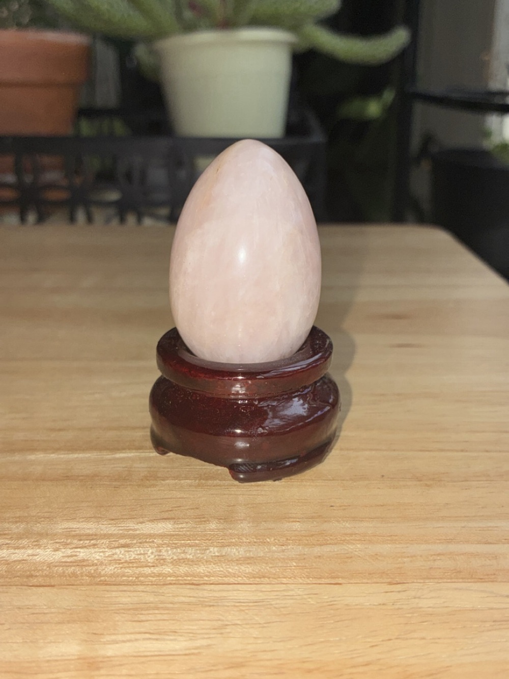 Natural Polished Rose Quartz Egg Crystal (Egg Only, No Stand)
